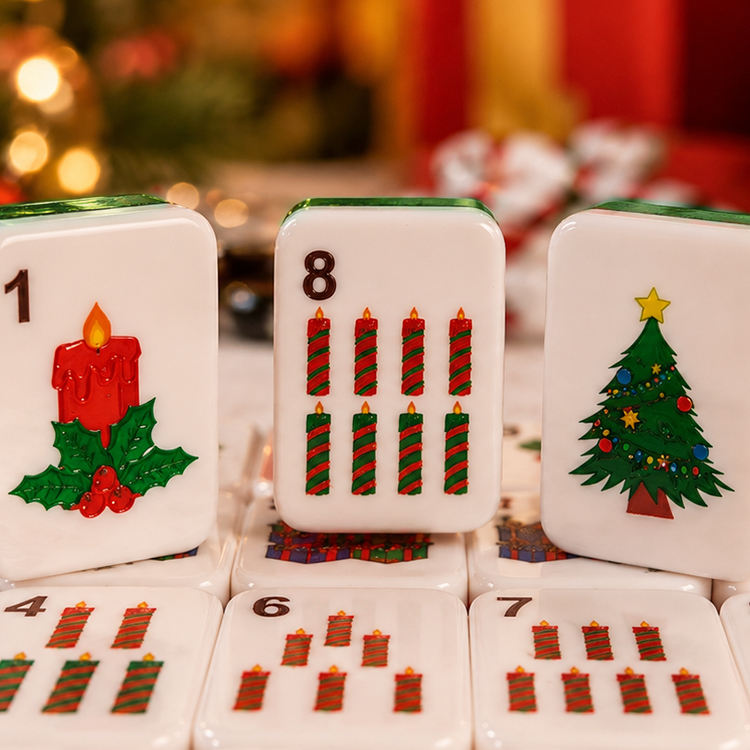 Luxury Glitter Shining Mahjong Set with Flowing Sand Design Green 160 Tiles