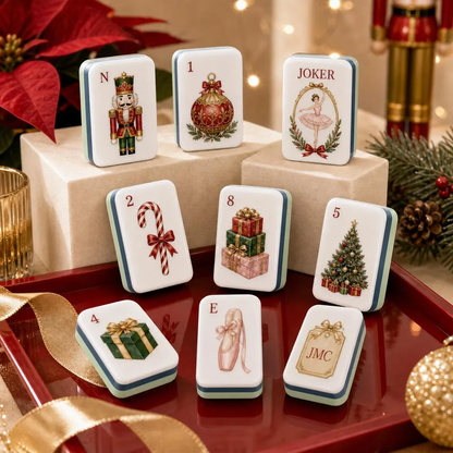 Luxury Nutcracker Christmas American Mahjong Set 160Pcs