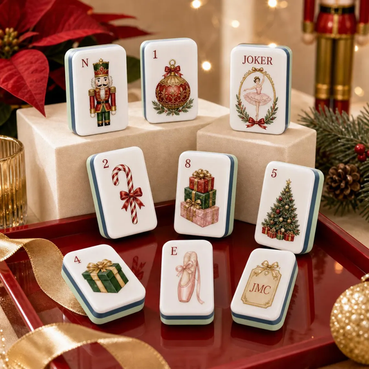 Luxury Nutcracker Christmas American Mahjong Set 160Pcs