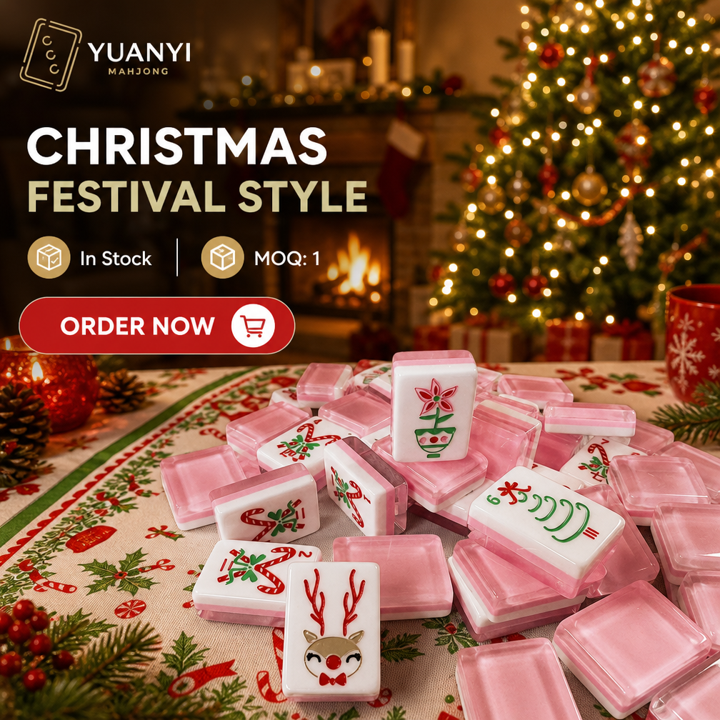 Luxury Christmas Mahjong Set Pink