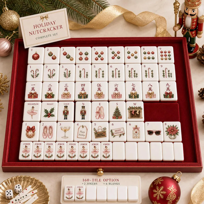 Luxury Nutcracker Christmas American Mahjong Set 160Pcs