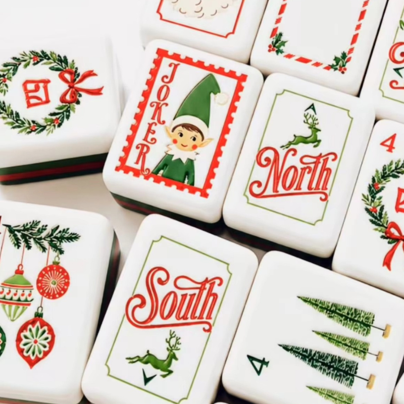 Luxury Retro Santa Christmas American Mahjong Set