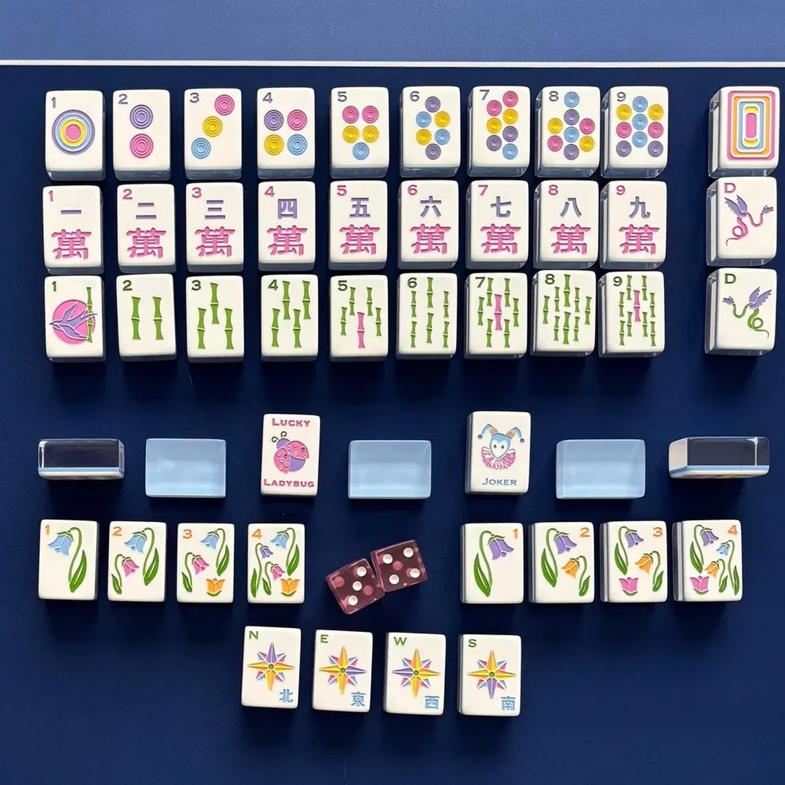 Luxury Bluebell Garden American Mahjong Set