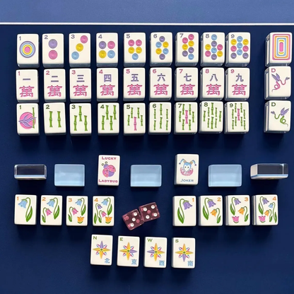 Luxury Bluebell Garden American Mahjong Set