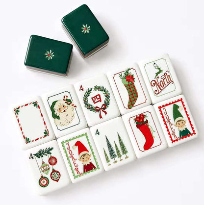 Luxury Retro Santa Christmas American Mahjong Set