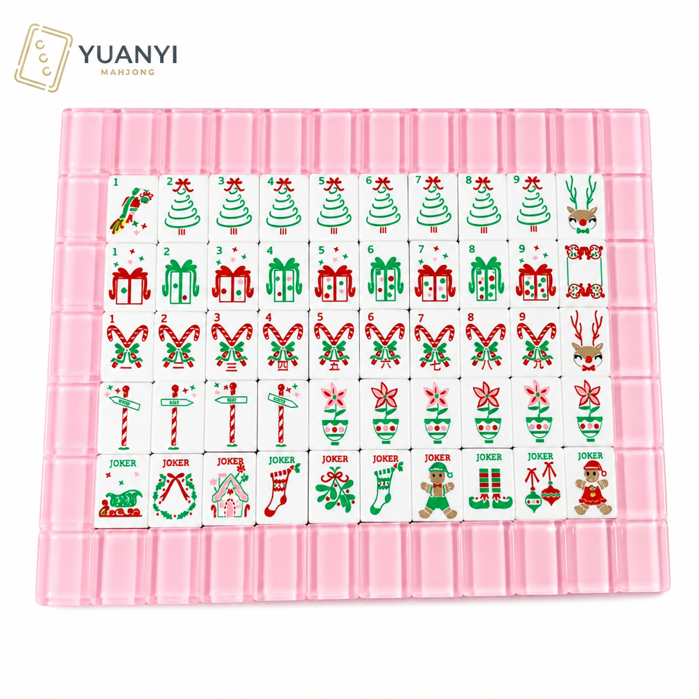 Luxury Christmas Mahjong Set Pink