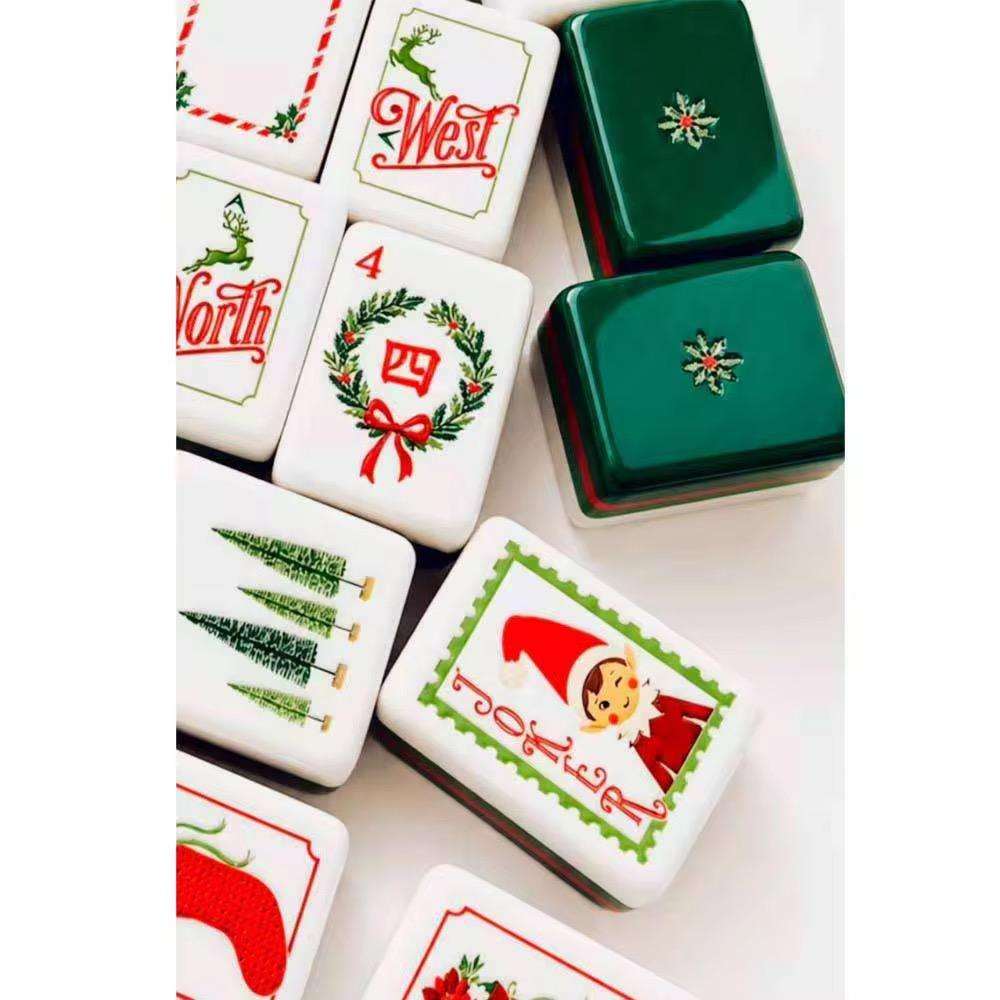 Luxury Retro Santa Christmas American Mahjong Set