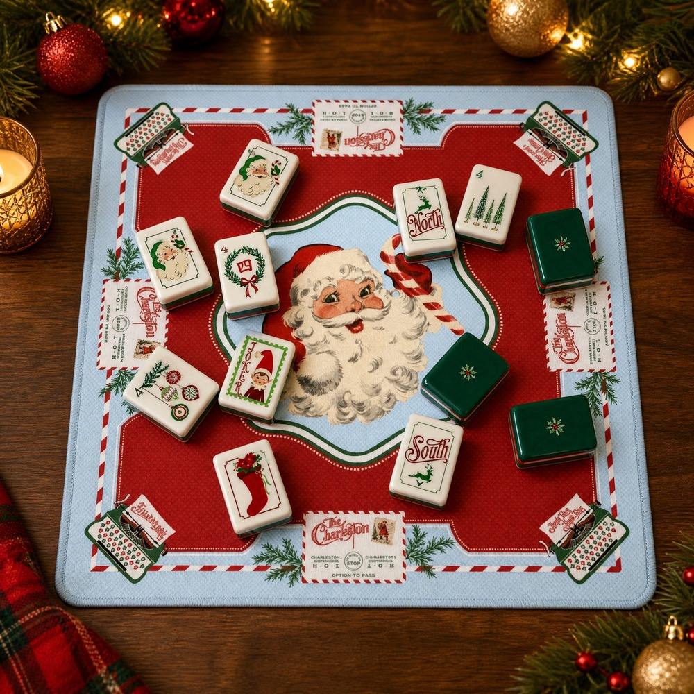 Luxury Modern Retro Santa Christmas American Mahjong Set 160Pcs