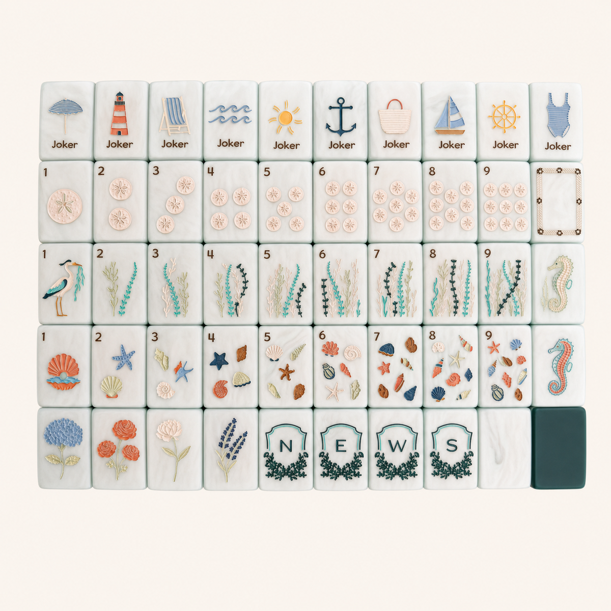 Luxury East Coast Beach Theme Mahjong Sea Life