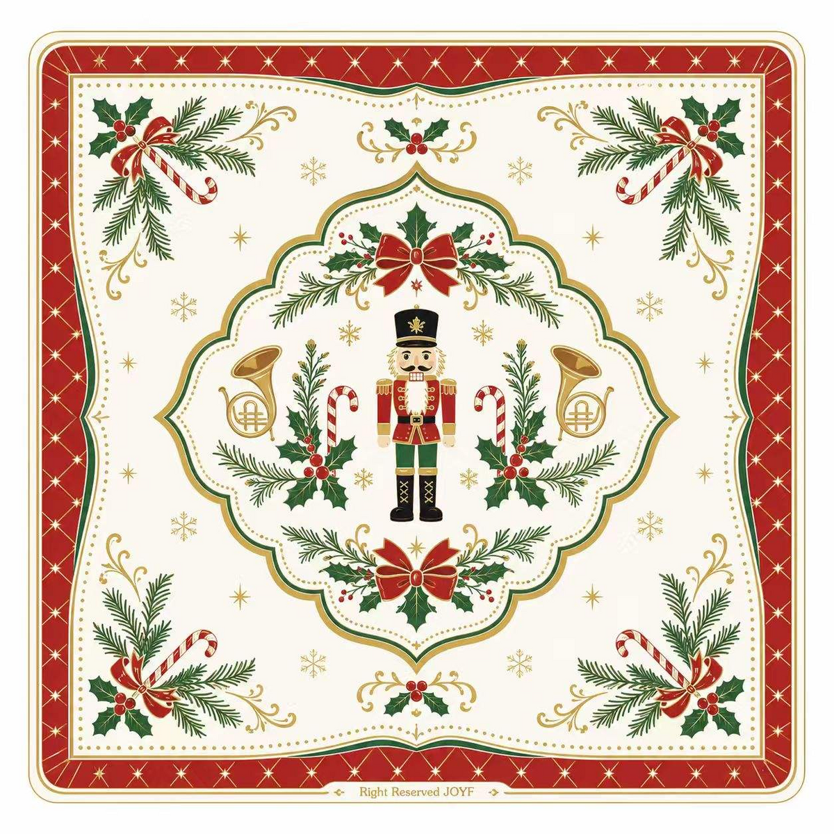 Retro Santa Christmas American Mahjong Mat