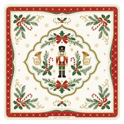 Retro Santa Christmas American Mahjong Mat