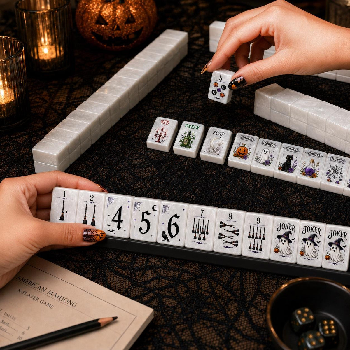 Luxury Halloween Spooky Mahjong Tiles