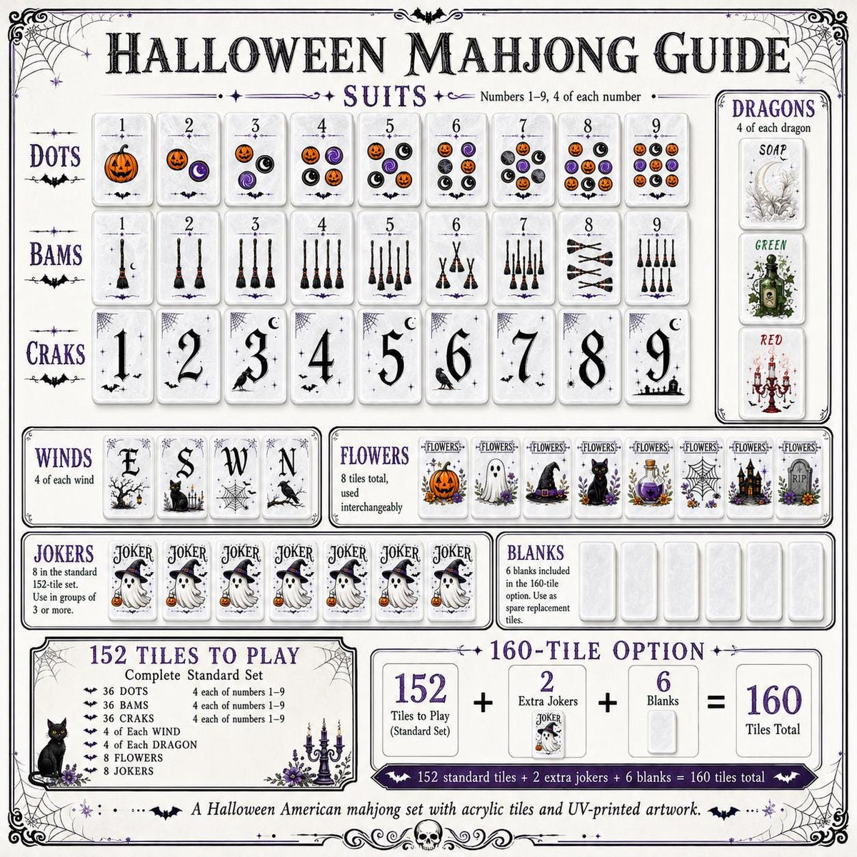 Luxury Halloween Spooky Mahjong Tiles