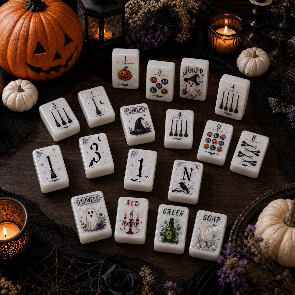 Luxury Halloween Spooky Mahjong Tiles