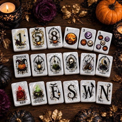 Luxury Halloween Witchy Mahjong Tiles