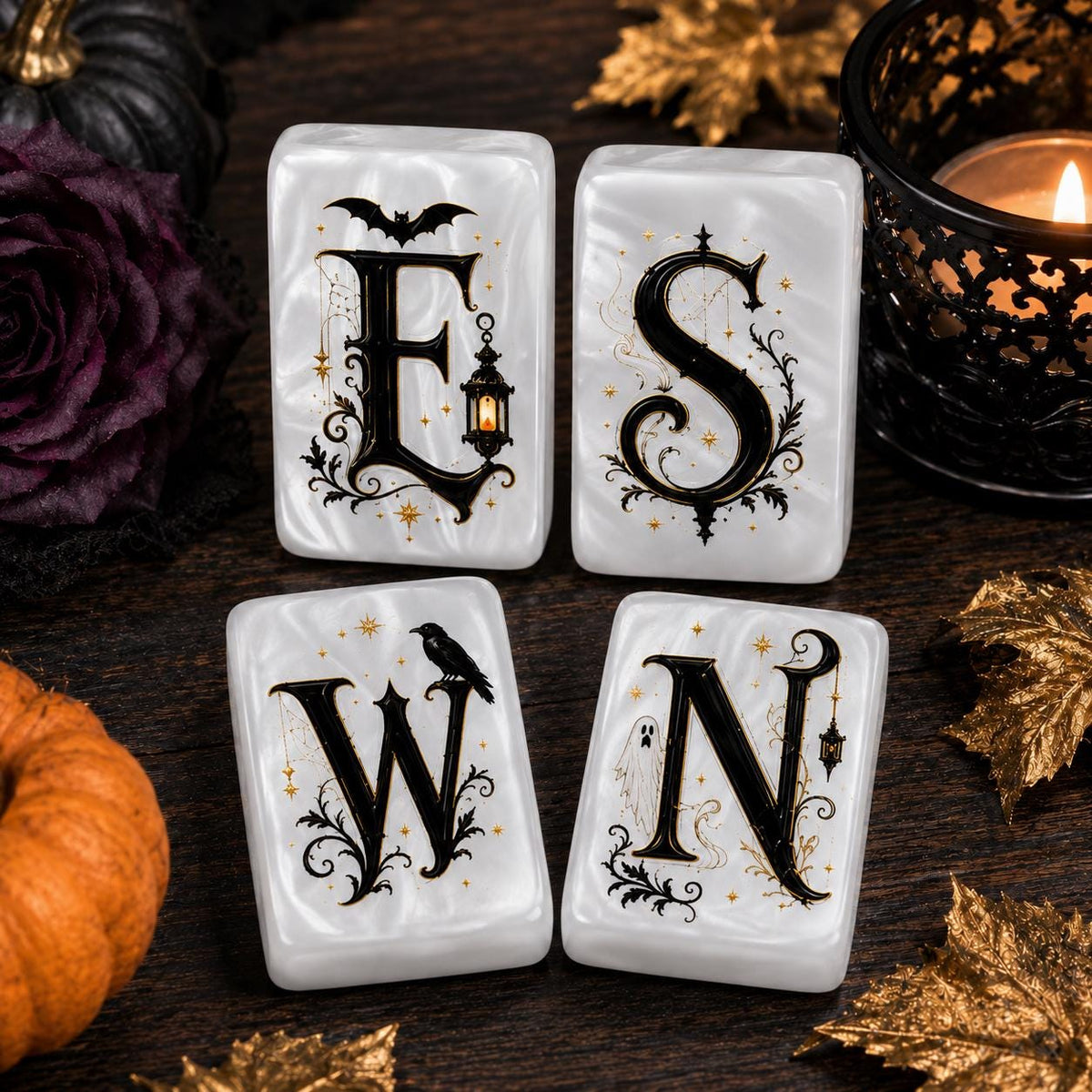 Luxury Halloween Witchy Mahjong Tiles